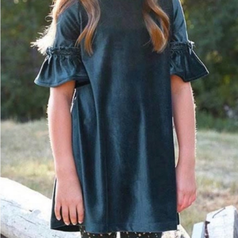 Matilda Jane Ribbed Velour Blue Dress